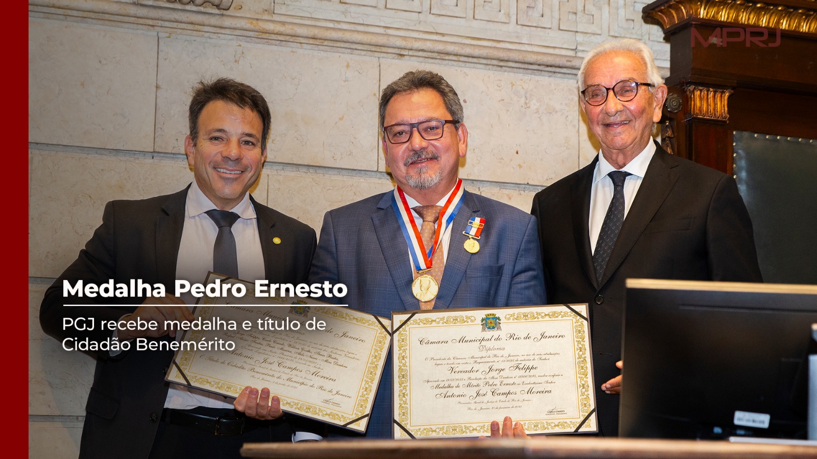 Imagem capa PGJ recebe Medalha Pedro Ernesto e título de Cidadão Benemérito do Rio